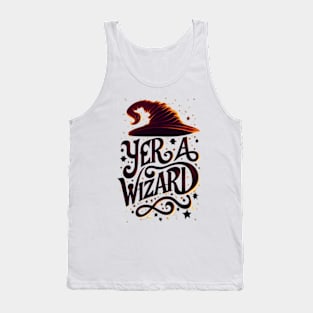 Yer a Wizard - Crimson Typography - Fantasy Tank Top